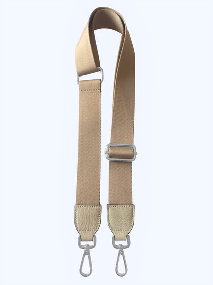 Stella Silver and Beige Detachable handbag strap from LA LUPA