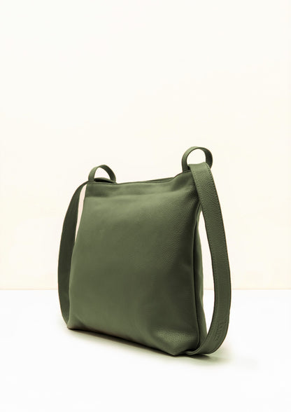 Bella 2-in-1 Olive Green Italian Leather Backpack and Tote by LA LUPA 