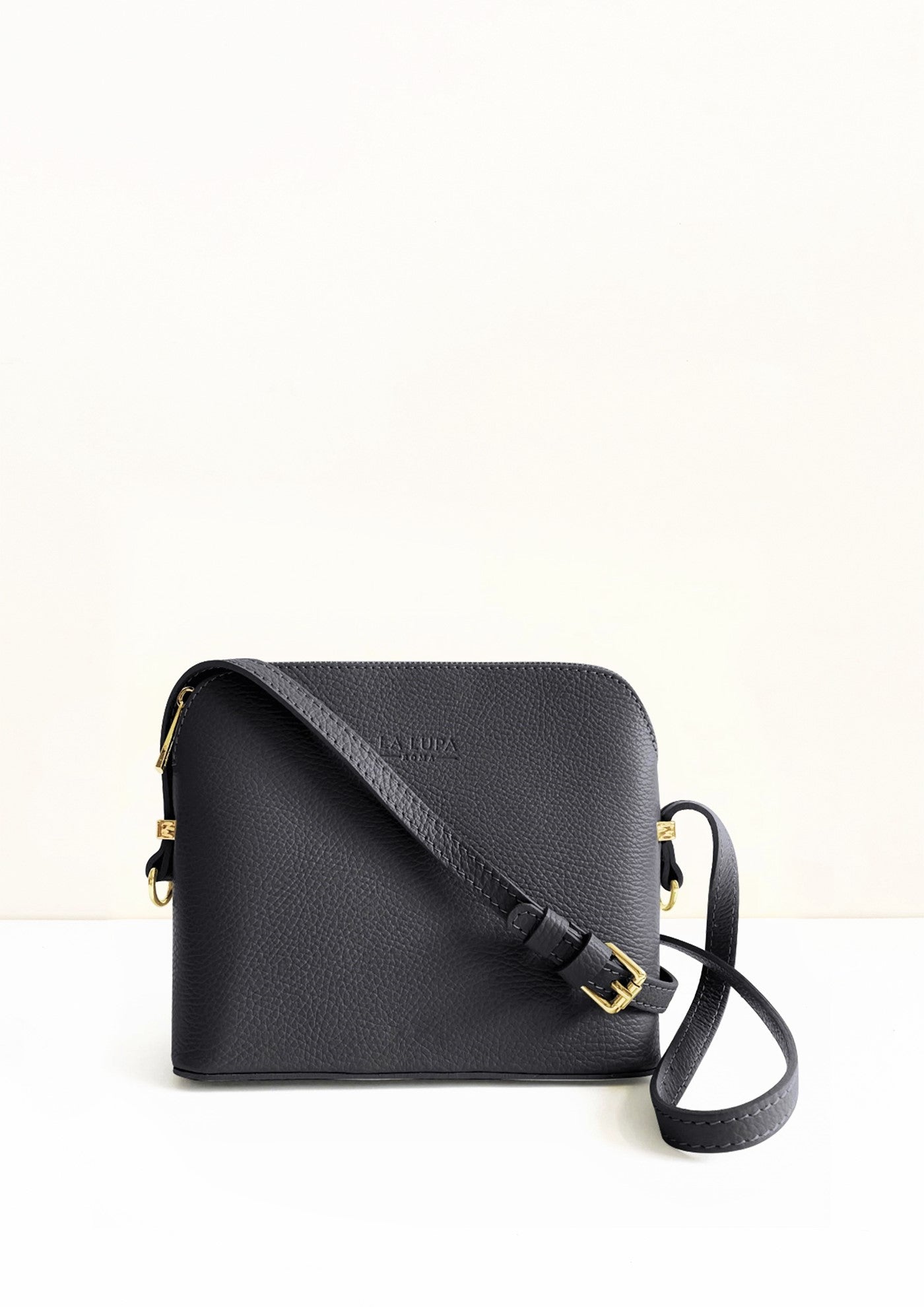 Claudia Black Crossbody Italian Leather handbag by LA LUPA 