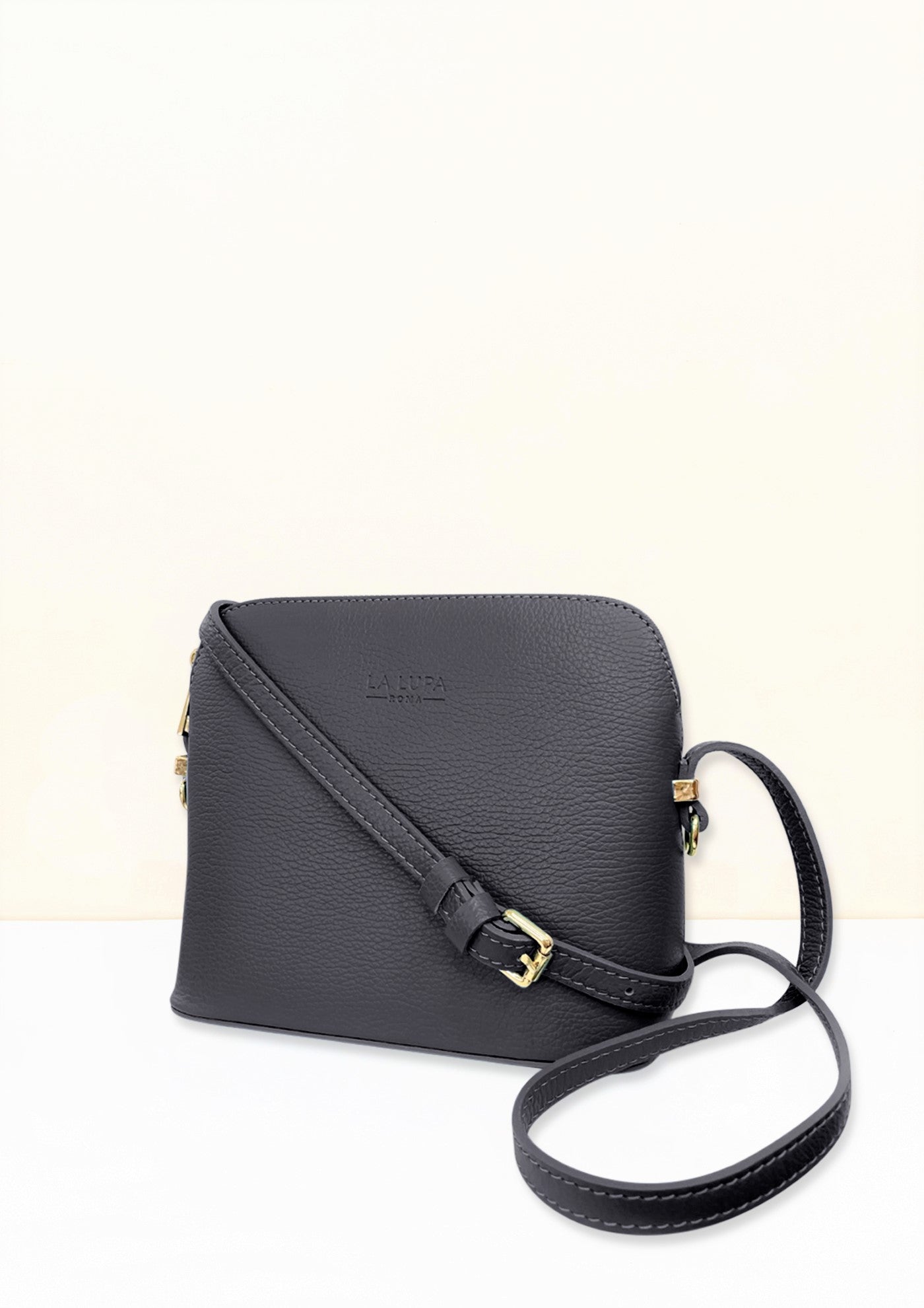 Claudia Black Crossbody Italian Leather Handbag by LA LUPA 