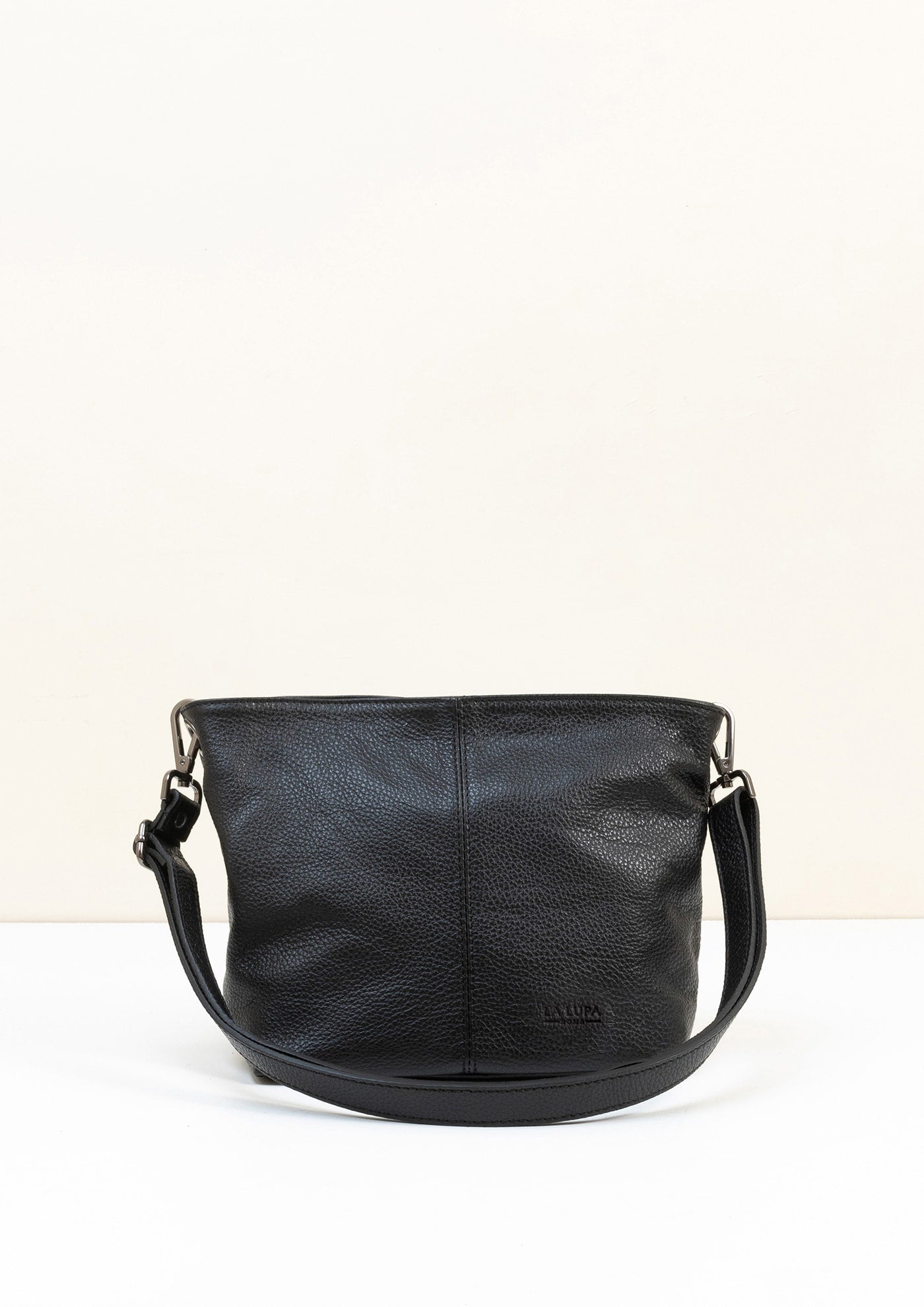 Lola Petite Black Crossbody Italian Leather Handbag from LA LUPA 