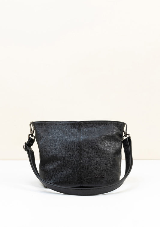 Lola Petite Black Crossbody Italian Leather Handbag from LA LUPA 