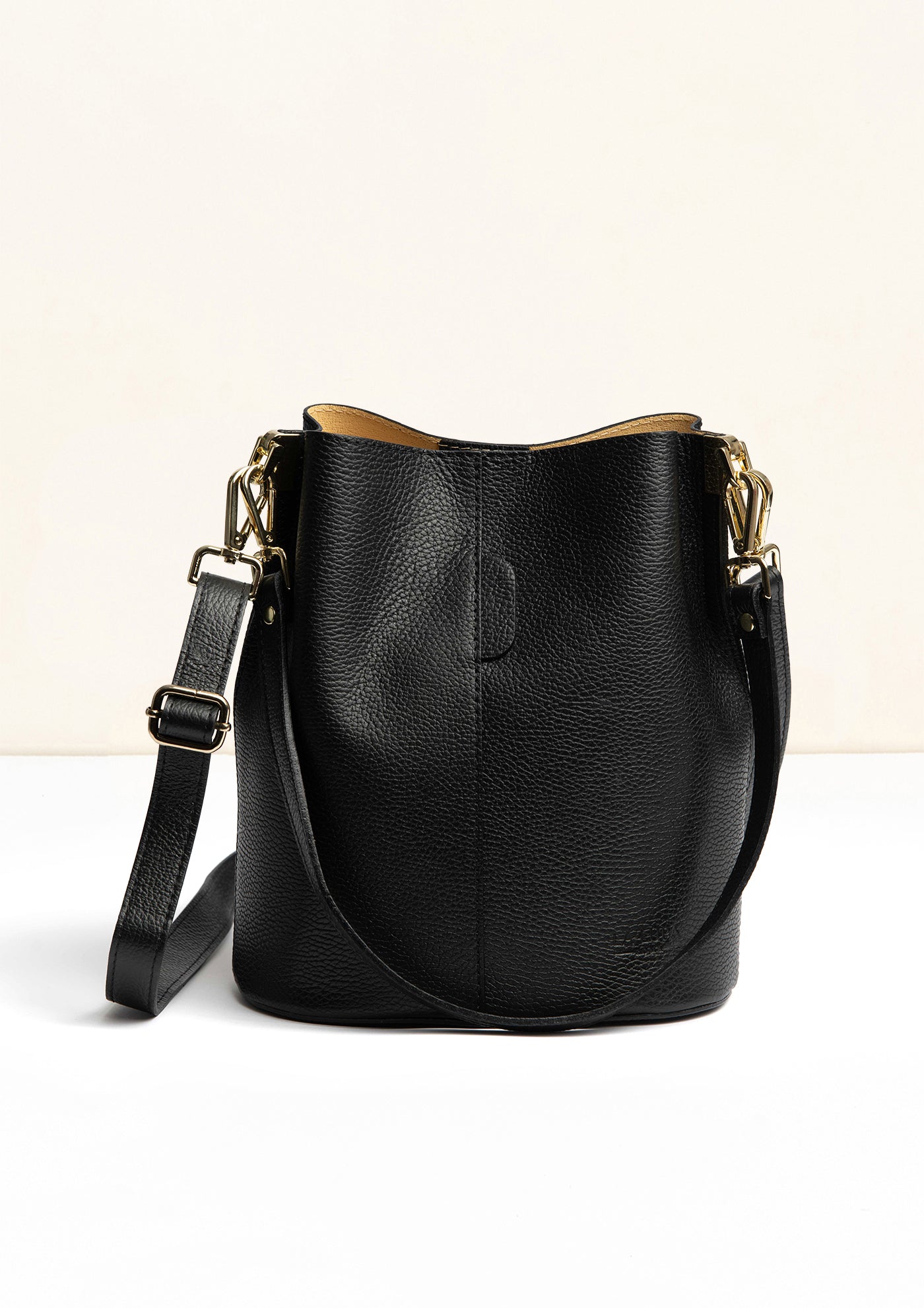 Livia Black Crossbody Italian Leather handbag from LA LUPA 