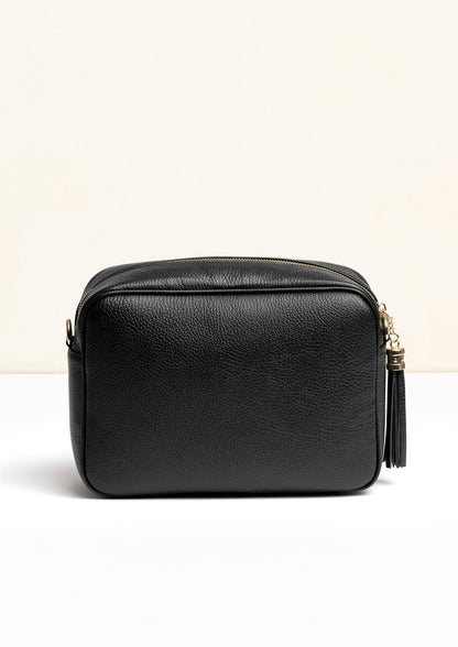 Allegra Black Crossbody Italian Leather Handbag by LA LUPA