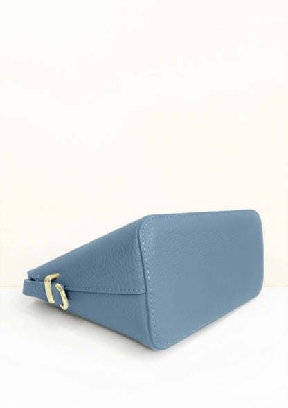 Claudia Dusky Blue Crossbody Italian leather handbag by LA LUPA 