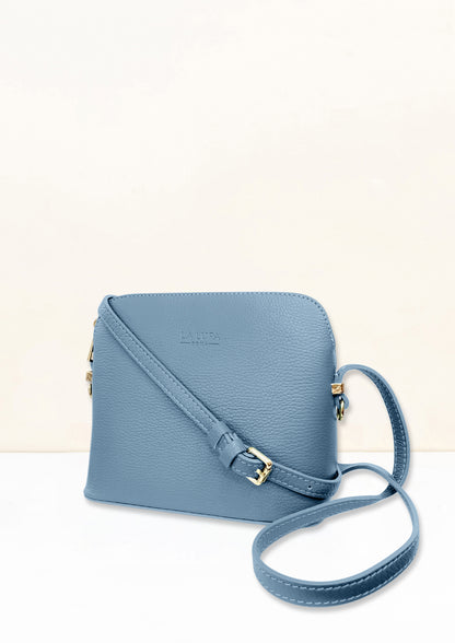 Claudia Dusky Blue Crossbody Italian leather handbag by LA LUPA 