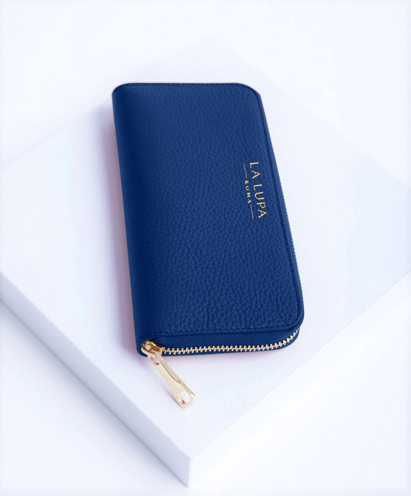 Lara Blue Wallet Italian Leather from LA LUPA