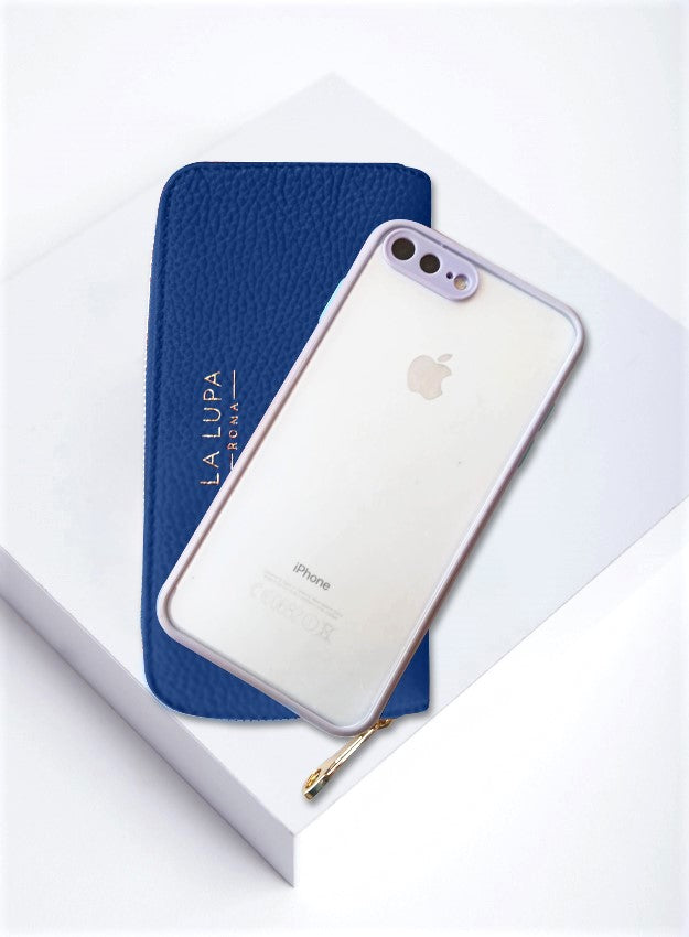 Lara Blue Wallet Italian Leather from LA LUPA / Fits phone