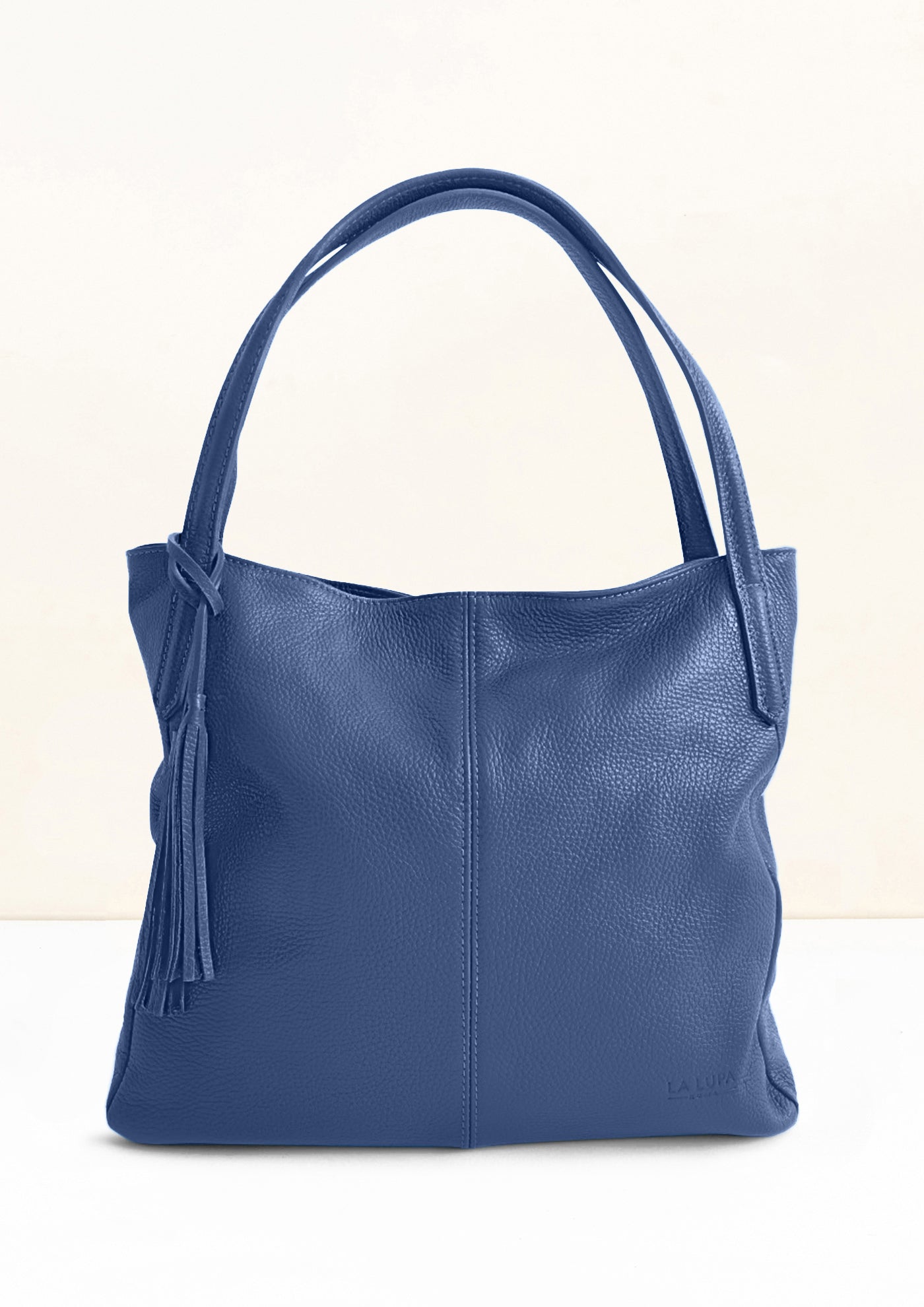 Lucia Blue Tote Italian Leather Handbag from LA LUPA