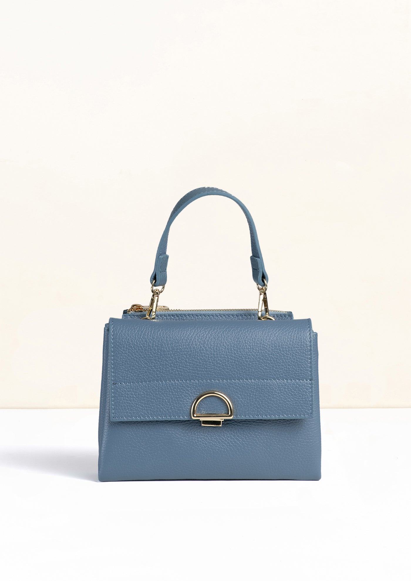 Sabrina Dusky Blue Crossbody Italian Leather Handbag from LA LUPA 