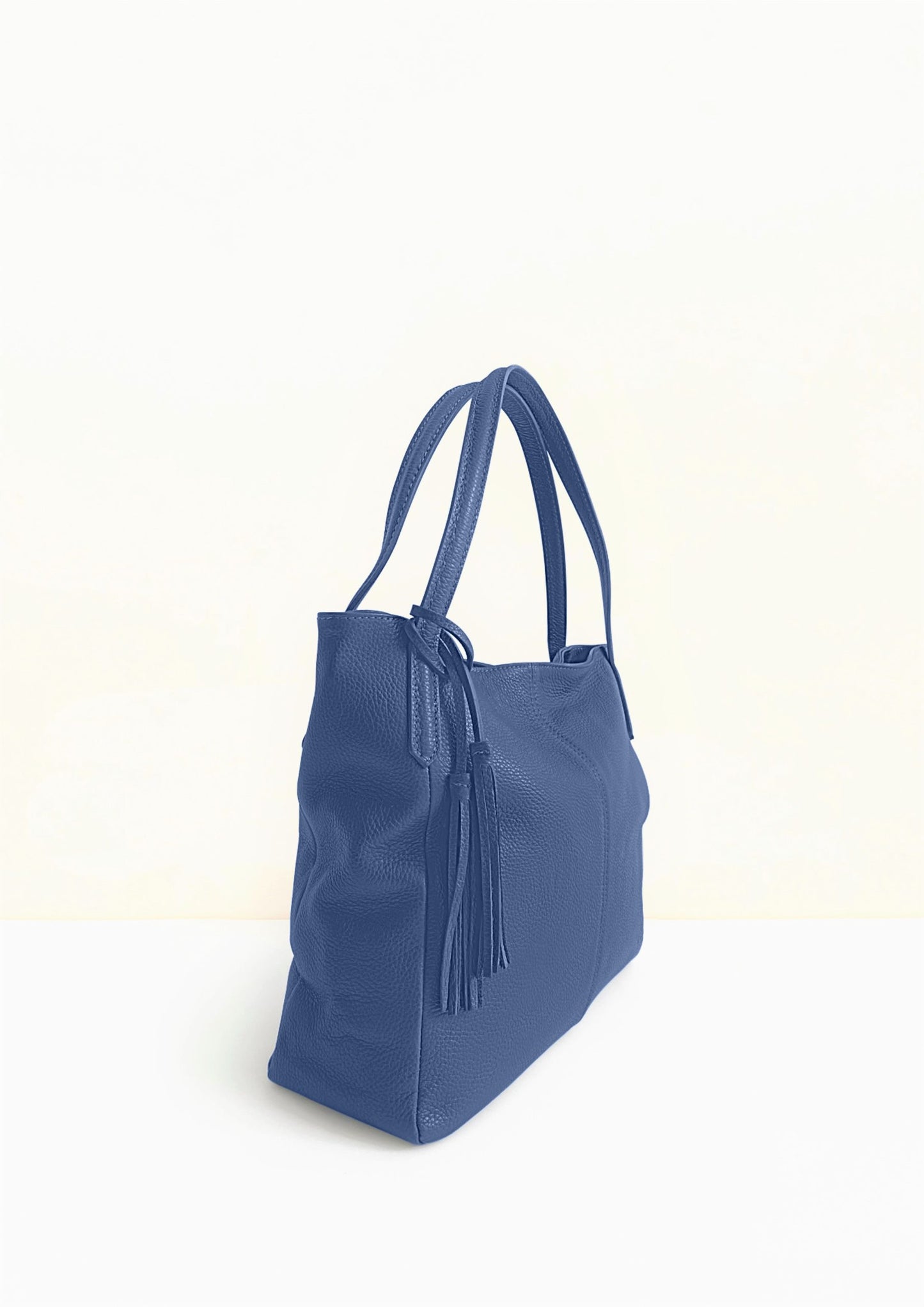 Lucia Blue Tote Italian Leather Handbag from LA LUPA