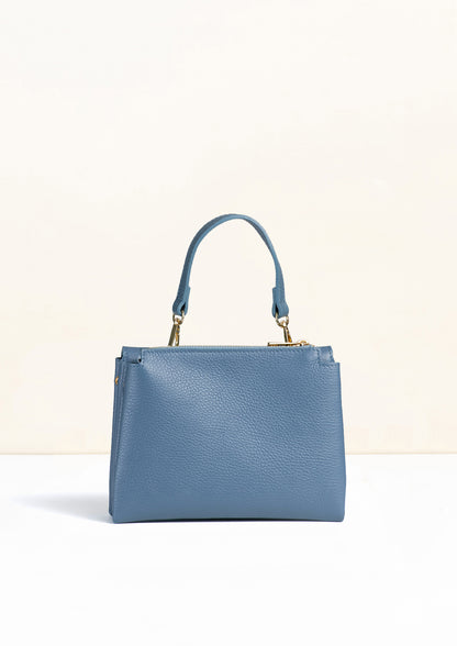 Sabrina Dusky Blue Crossbody Italian Leather Handbag from LA LUPA 