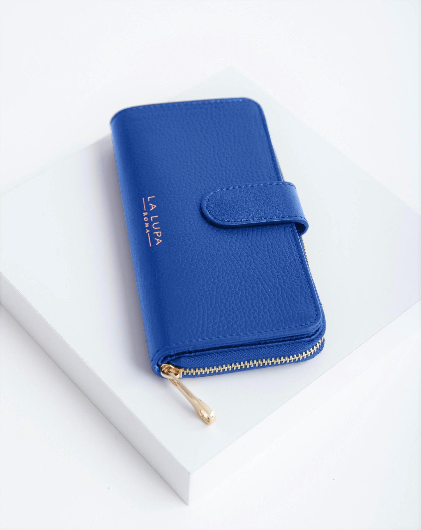 Eva Large Electric Blue Italian Leather wallet by LA LUPA 