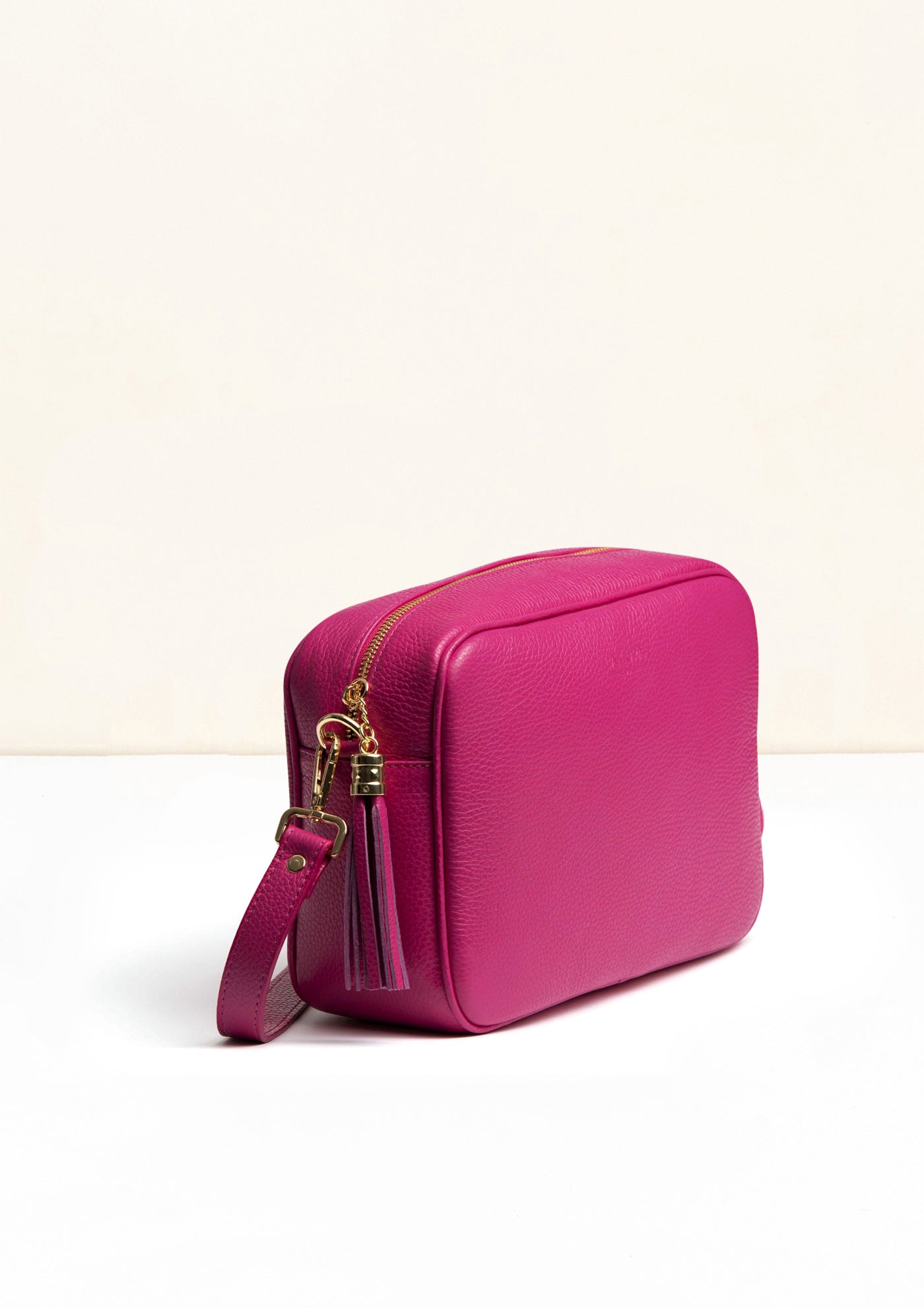 Allegra Fuschia Pink Crossbody Italian Leather Handbag by LA LUPA