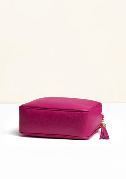 Allegra Fuschia Pink Crossbody Italian Leather Handbag by LA LUPA