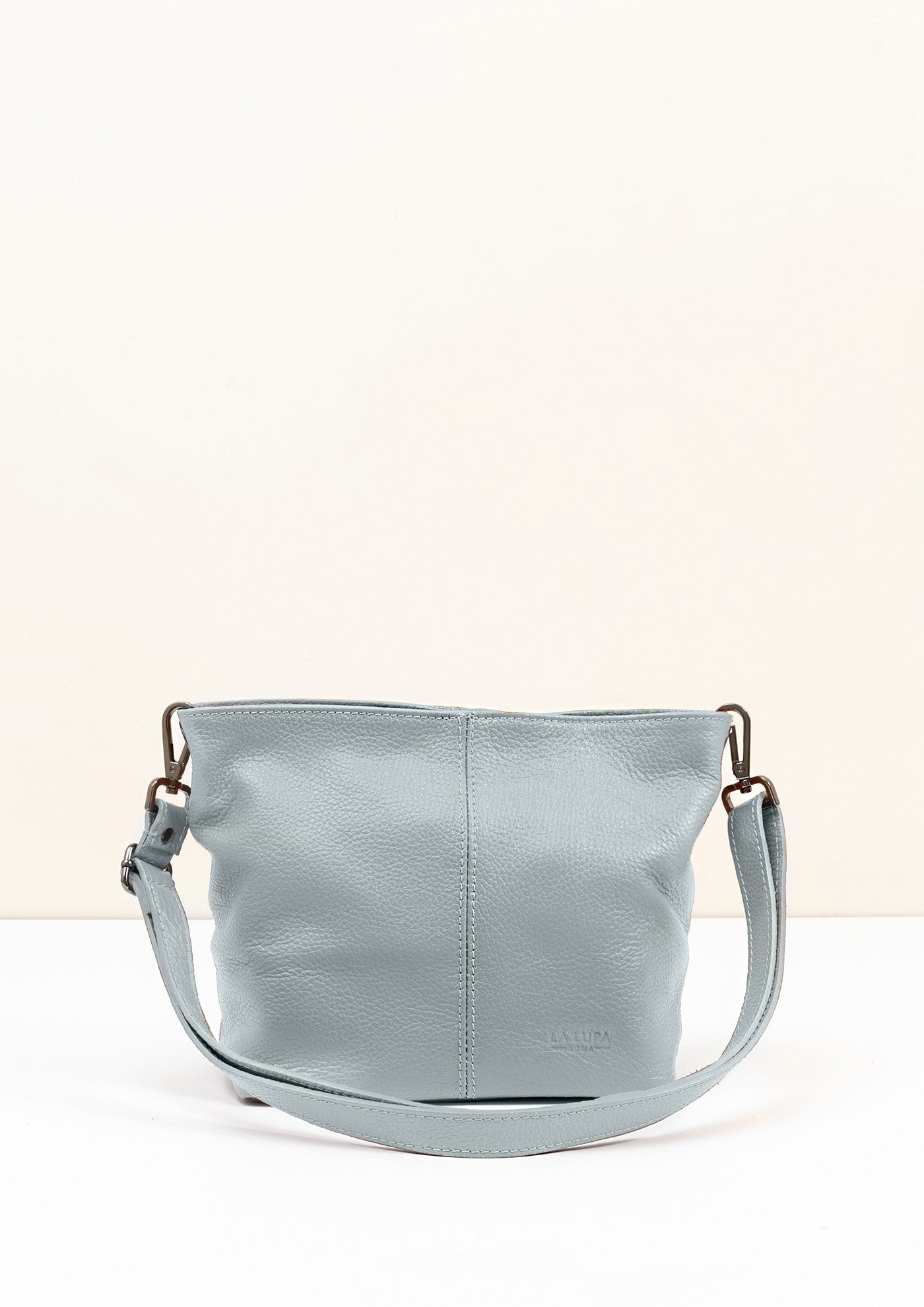 Lola Petite Grey Crossbody Italian Leather Handbag from LA LUPA 