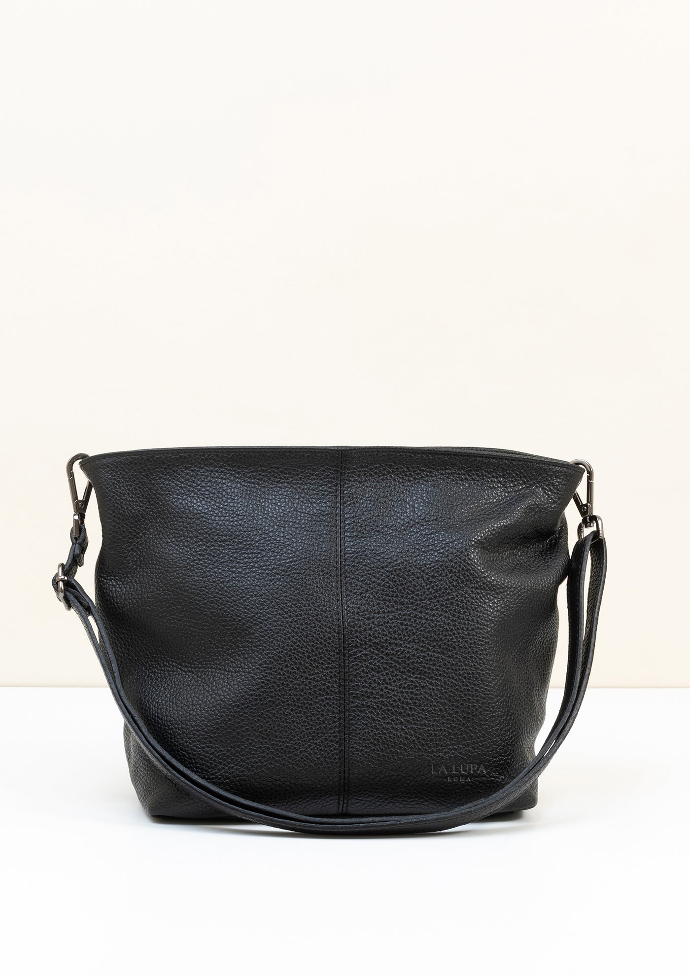 Lola Black Crossbody Italian Leather handbag from LA LUPA 