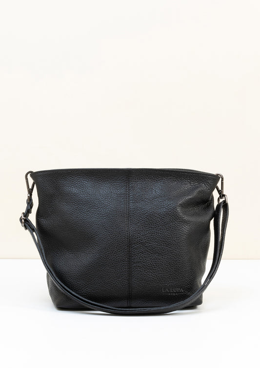 Lola Black Crossbody Italian Leather handbag from LA LUPA 