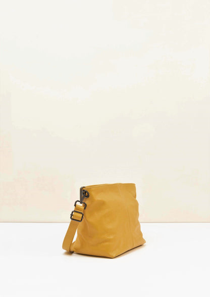 Lola Petite Mustard Crossbody Italian Leather Handbag from LA LUPA 