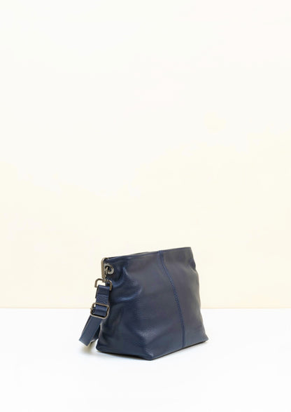 Lola Petite Navy Crossbody Italian Leather Handbag from LA LUPA