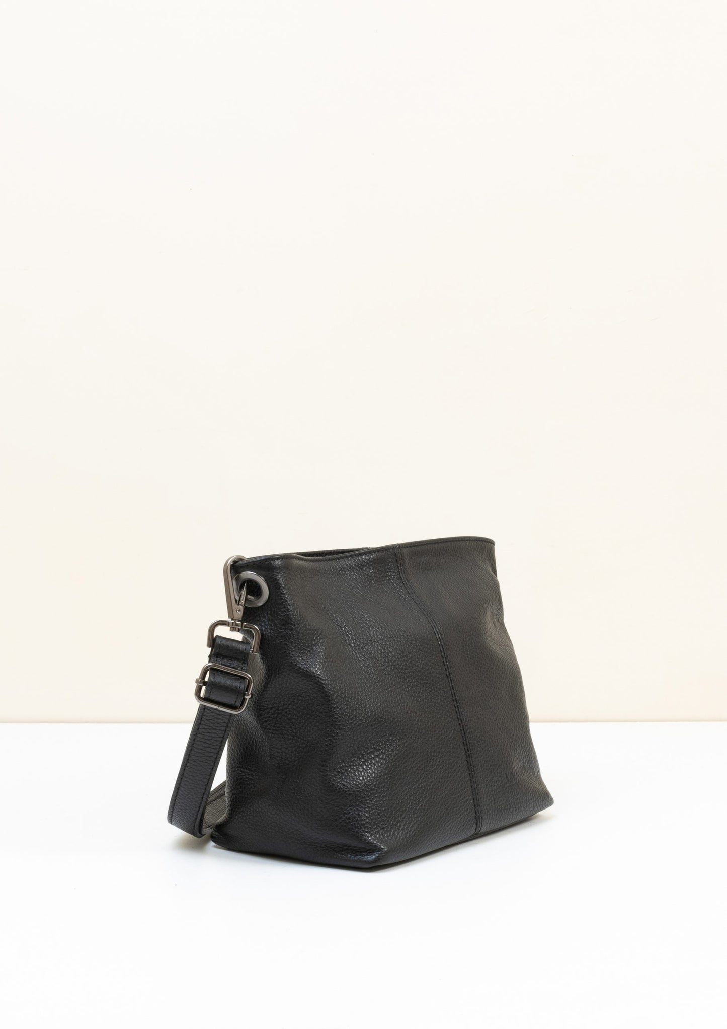 Lola Petite Black Crossbody Italian Leather Handbag from LA LUPA 