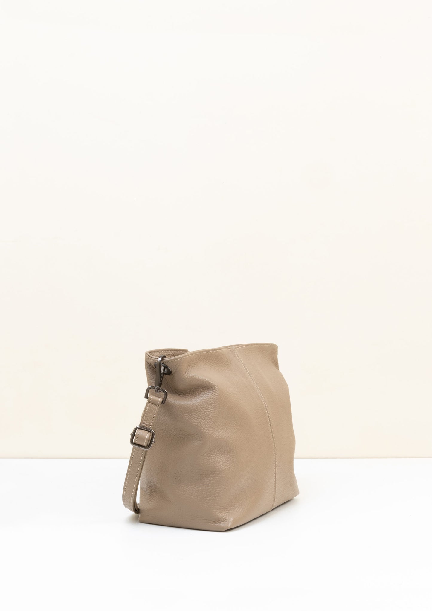 Lola Taupe Crossbody Italian Leather Handbag from LA LUPA