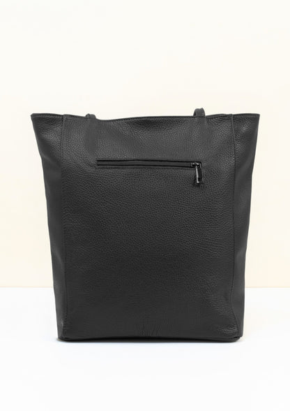 Luna Black Tote Italian Leather Handbag from LA LUPA