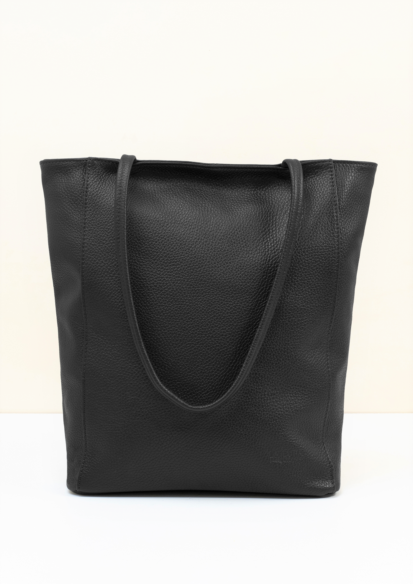 Luna Black Tote Italian Leather Handbag from LA LUPA