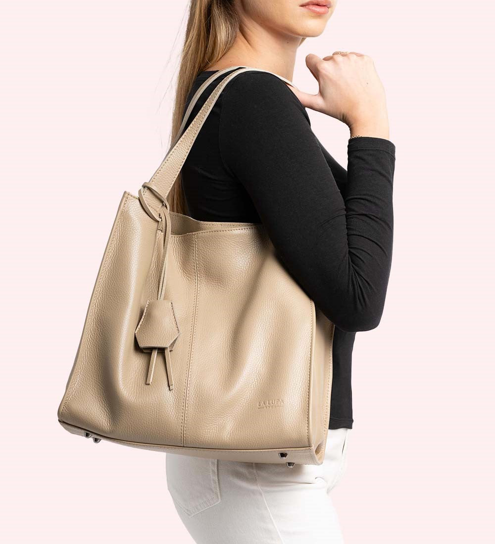 Cassia Small Tote Beige