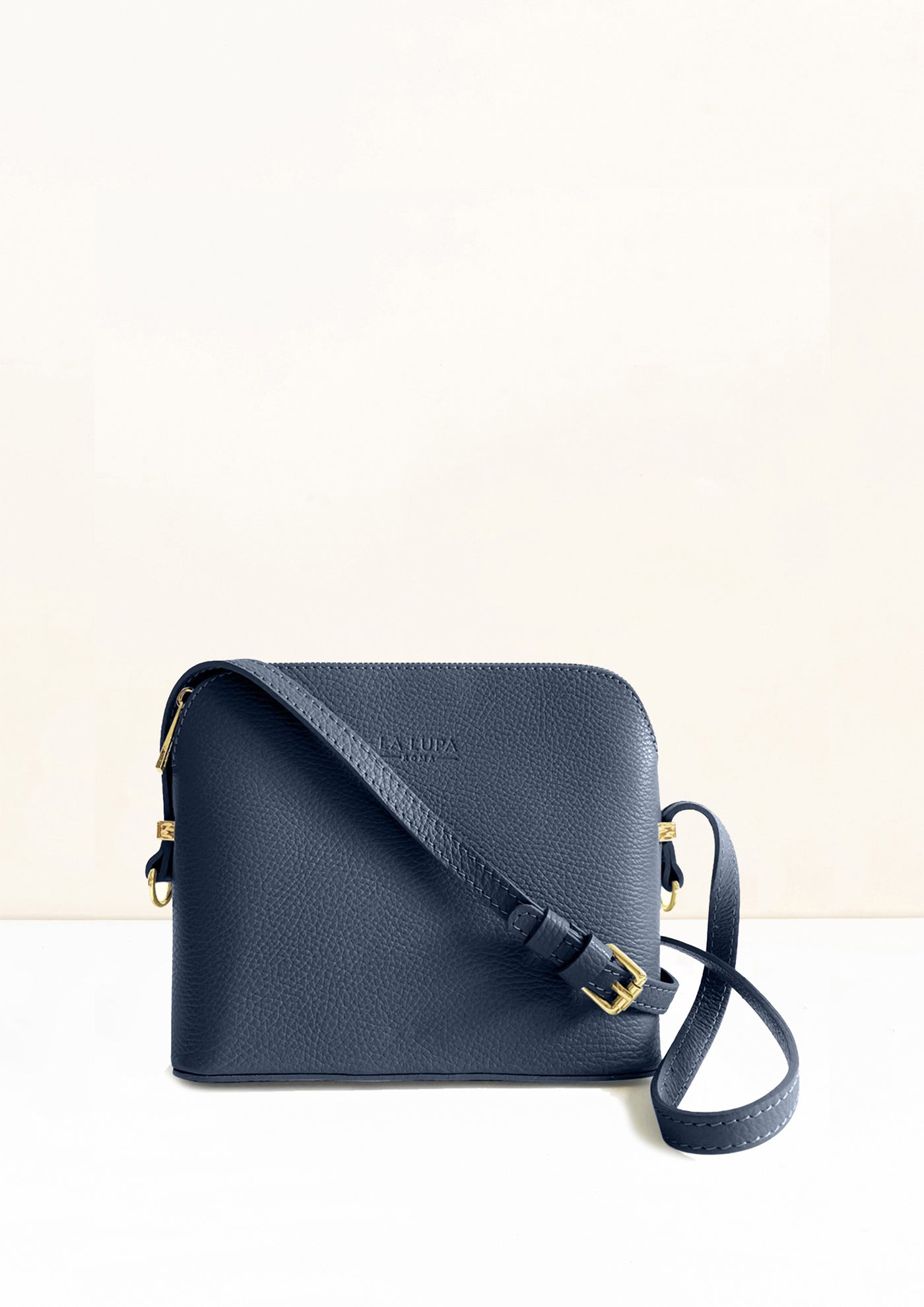 Claudia Navy Crossbody Italian leather handbag by LA LUPA 