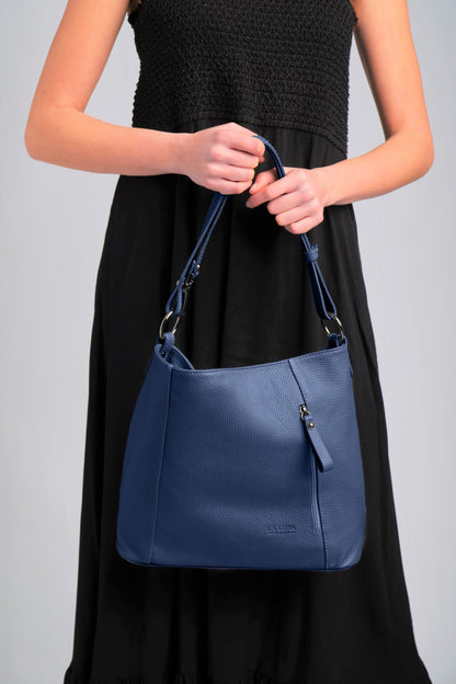 Valentina Crossbody Navy Italian Leather Handbag from LA LUPA