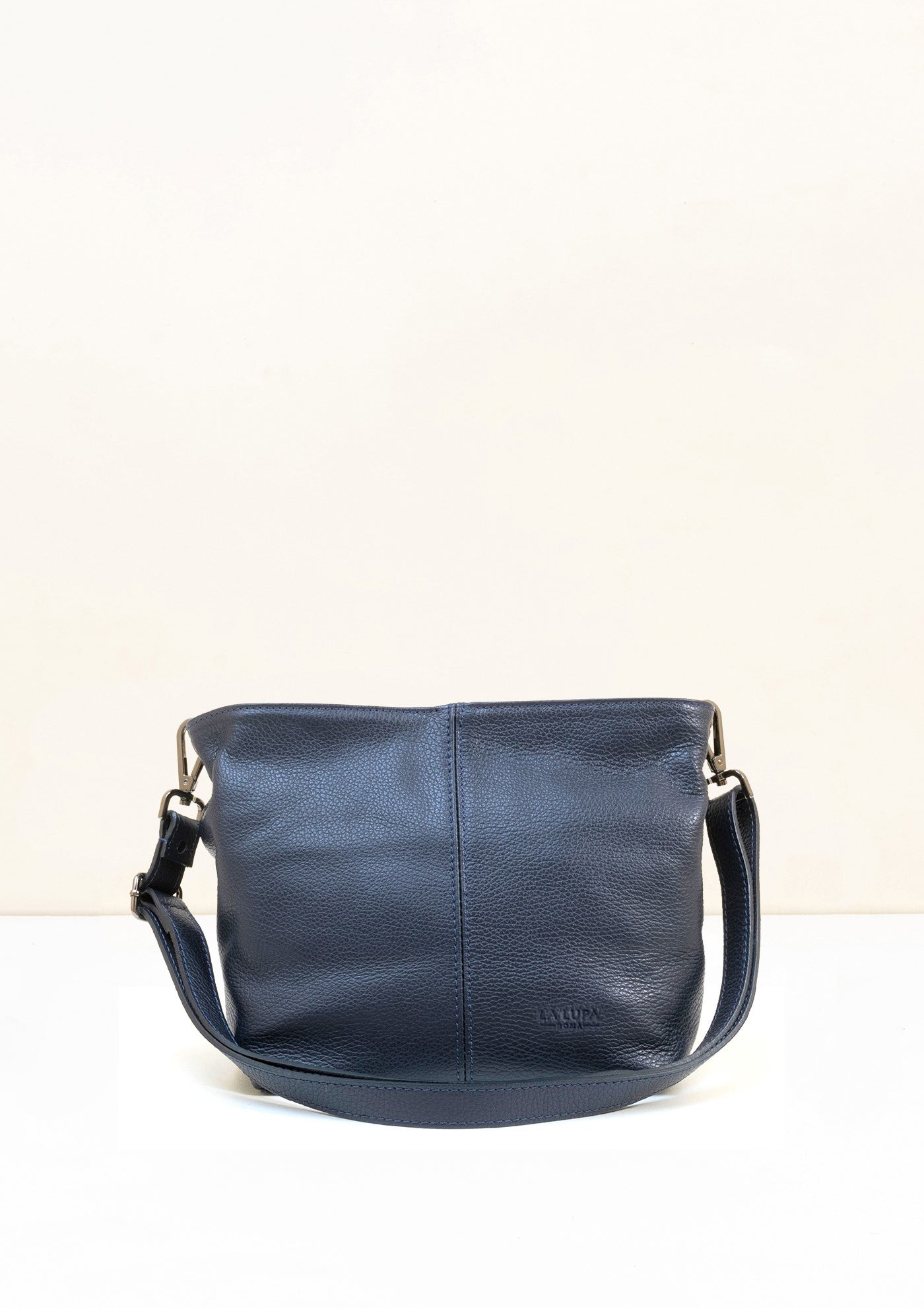 Lola Petite Navy Crossbody Italian Leather Handbag from LA LUPA 