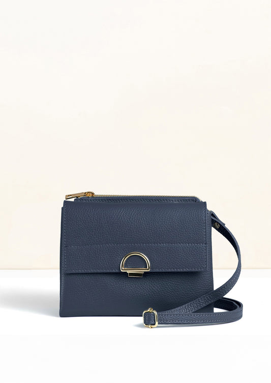 Sabrina Navy Crossbody Italian Leather Handbag from LA LUPA