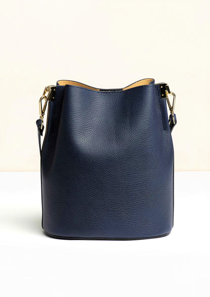 Livia Navy Crossbody Italian Leather handbag from LA LUPA 