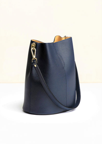 Livia Navy Crossbody Italian Leather handbag from LA LUPA 