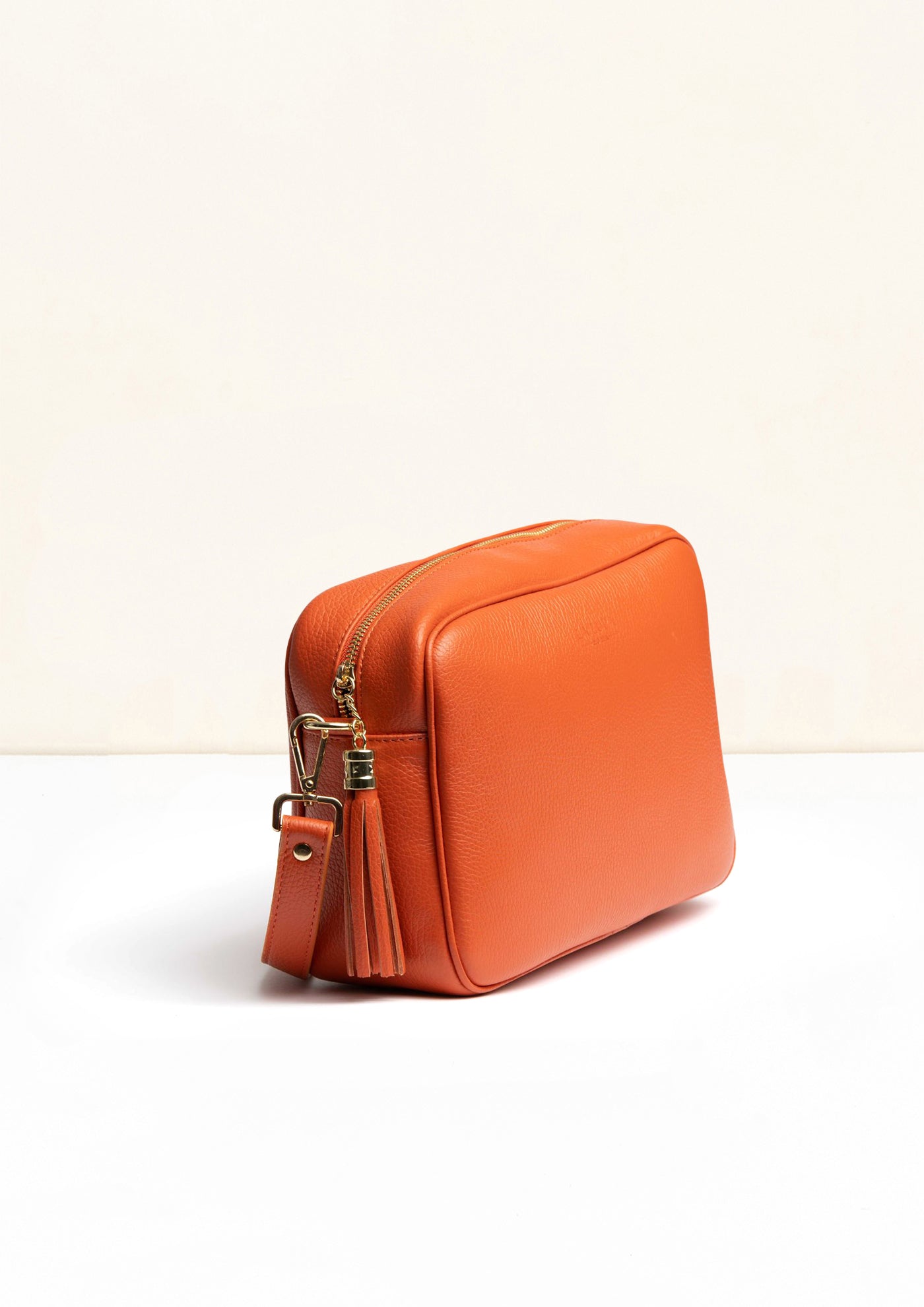 Allegra Orange Crossbody Italian Leather Handbag by LA LUPA