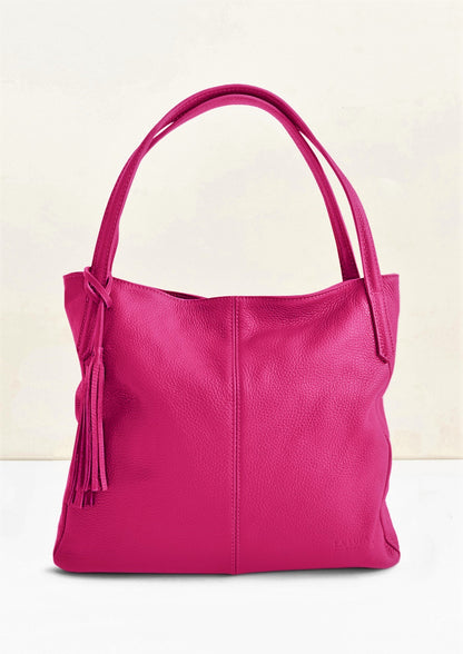 Lucia Pink Tote Italian Leather Handbag from LA LUPA