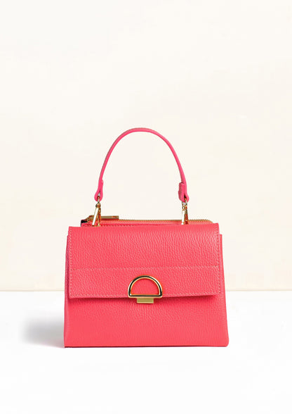 Sabrina Salmon Pink Crossbody Italian Leather Handbag from LA LUPA 