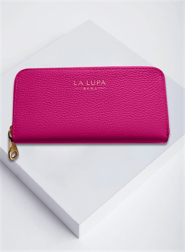 Lara Pink Wallet Italian Leather from LA LUPA 