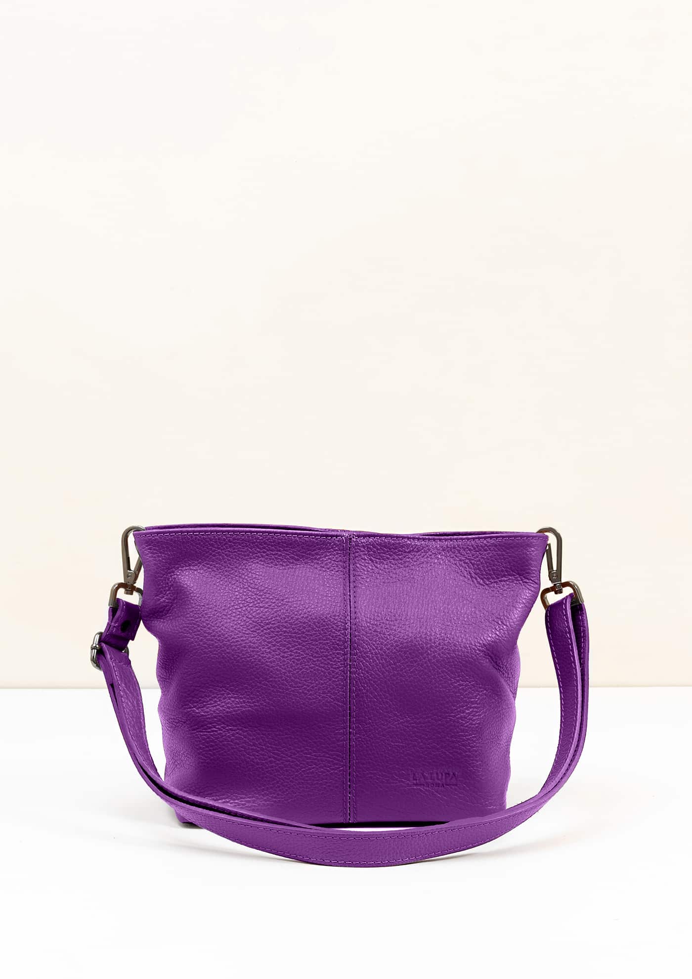 Lola Petite Purple Crossbody Italian Leather Handbag from LA LUPA 