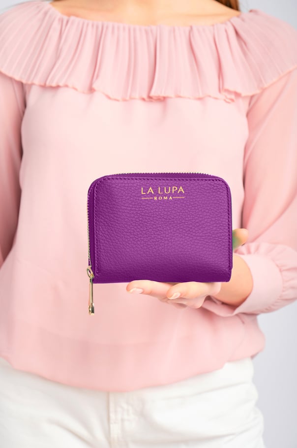 Rosa Purse Purple talian Leather Wallet from LA LUPA 