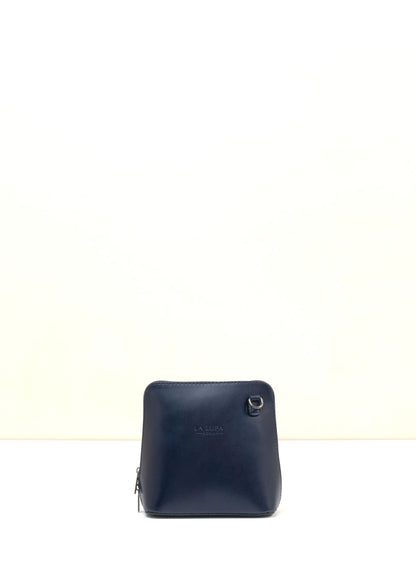 Rachele Mini Crossbody Navy Italian Leather Handbag from LA LUPA 