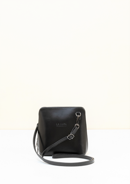 Rachele Mini Crossbody Black Italian Leather Handbag from LA LUPA 