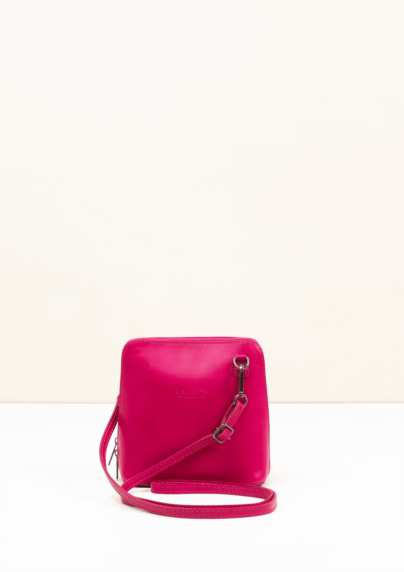 Rachele Mini Crossbody Fuschia Italian Leather Handbag from LA LUPA 