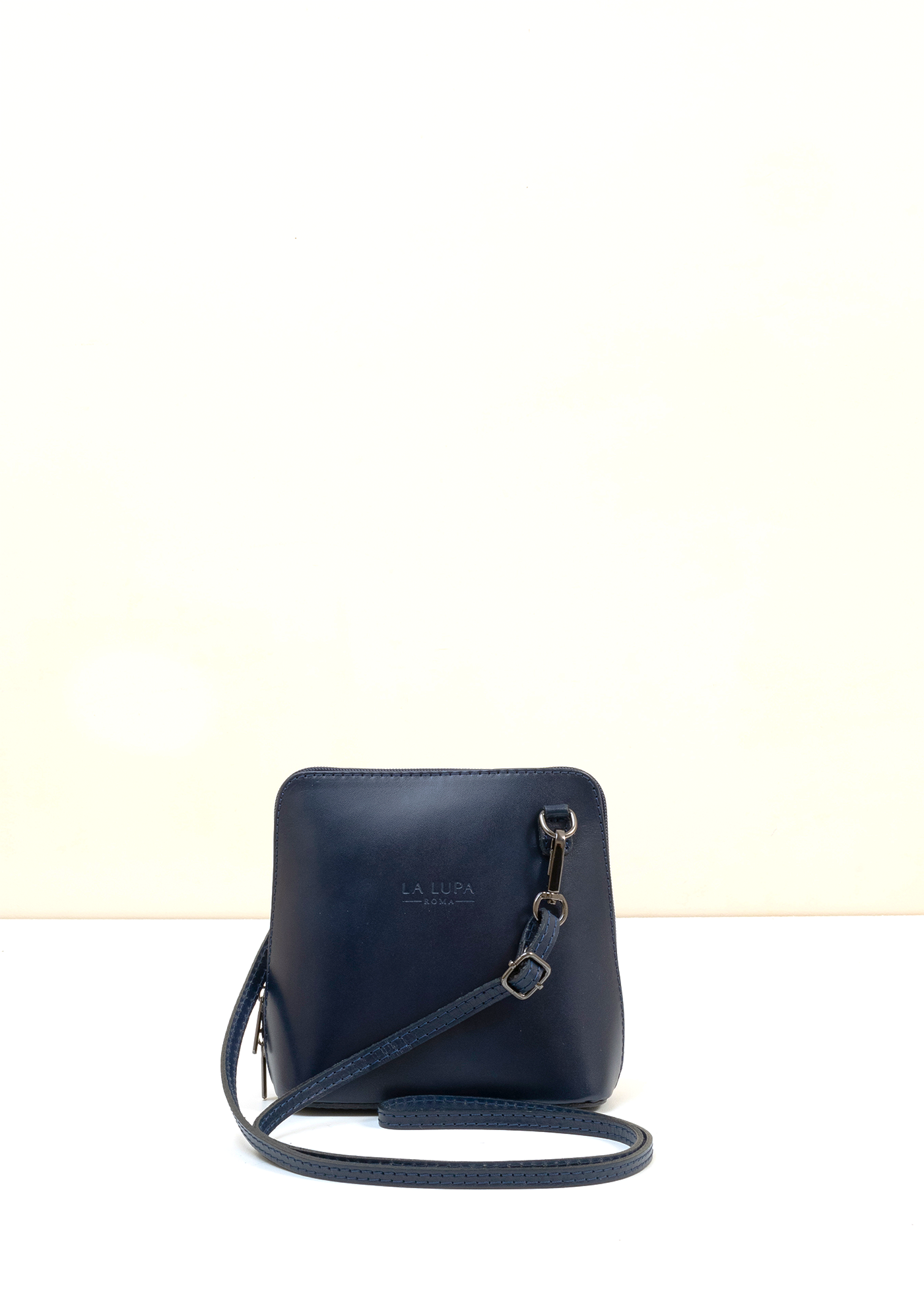 Rachele Mini Crossbody Navy Italian Leather Handbag from LA LUPA 