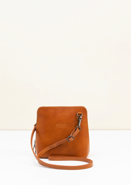 Rachele Mini Crossbody Tan Italian Leather Handbag from LA LUPA 