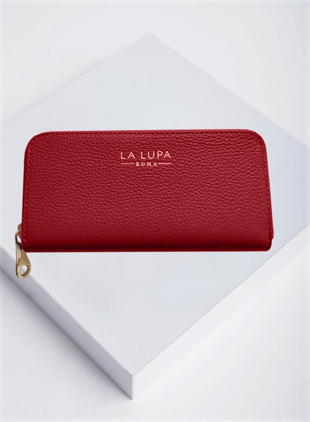 Lara Red Wallet Italian Leather from LA LUPA 