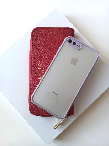 Lara Red Wallet Italian Leather from LA LUPA / Fits phone