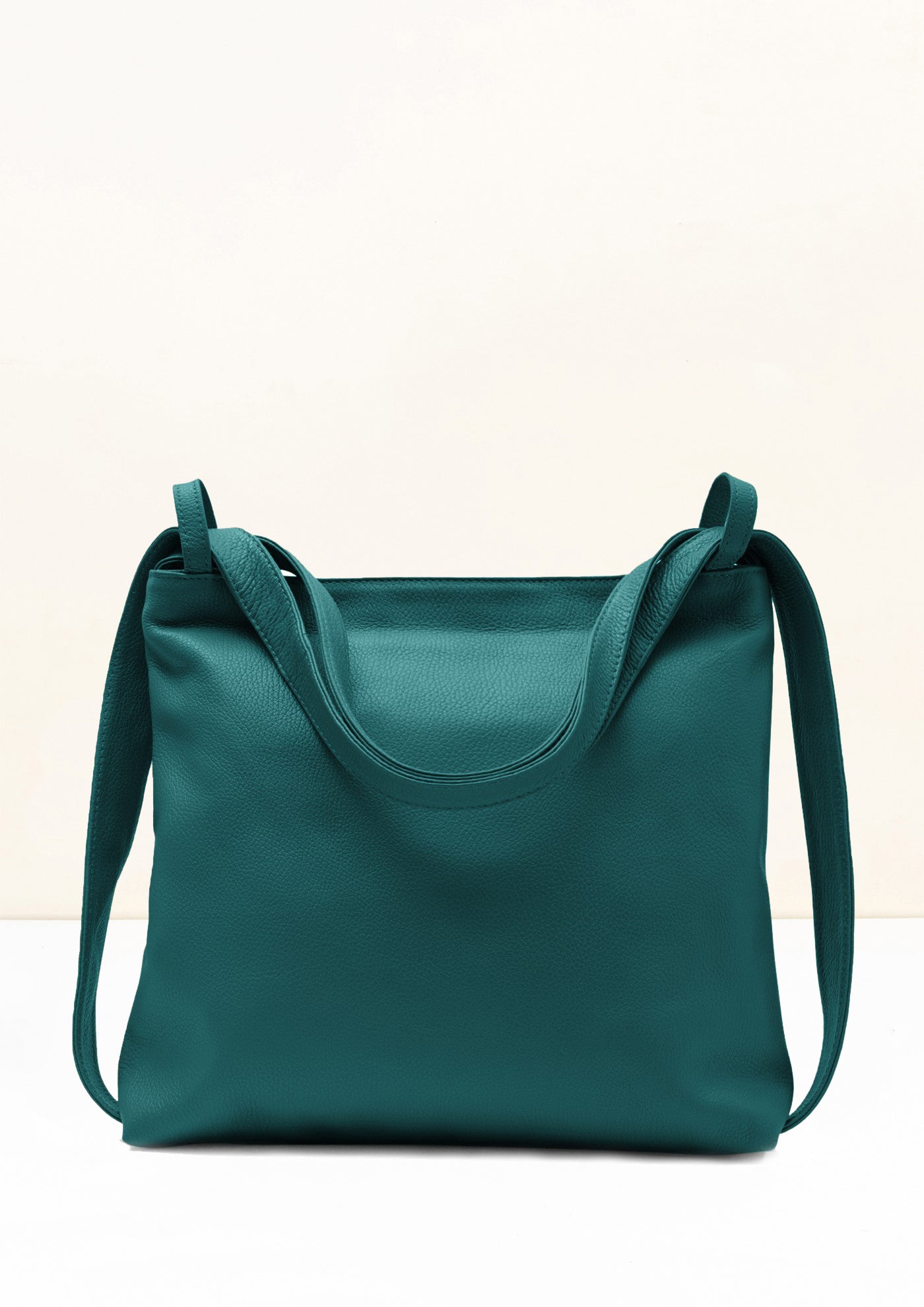 Bella 2-in-1 Teal Italian Leather Backpack and Tote by LA LUPA 