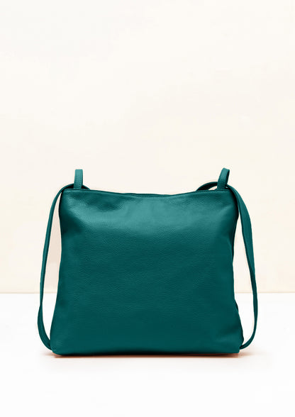 Bella 2-in-1 Teal Italian Leather Backpack and Tote by LA LUPA 